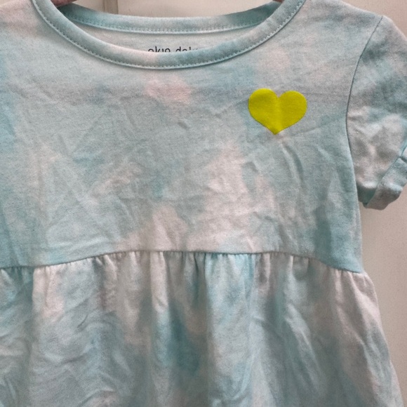 NWOT Okie Dokie 12M Girls Blue & White Short Sleeve Dress - Picture 2 of 4